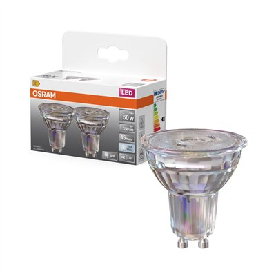 OSRAM - Spots LED Verre GU10 4.3W 350 lm Blanc Chaud Lot de 2