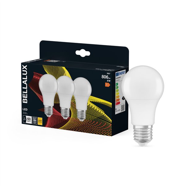 BELLALUX LED DEPOL STD E27 8.5W CHA.X3 (Vendu par 3)