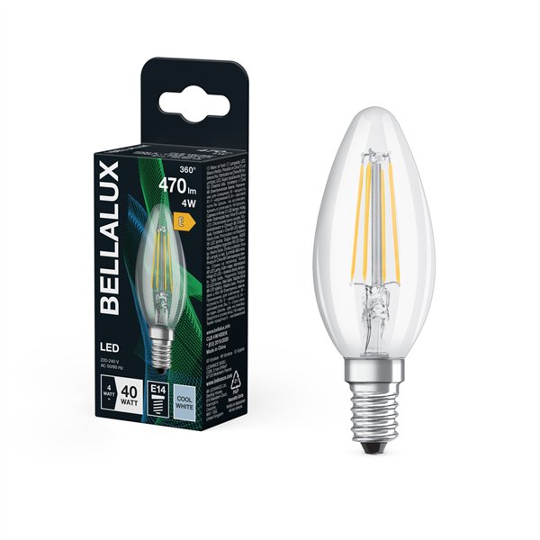 BELLALUX LED CLAIR FLAM E14 4.4W FROID (Vendu par 6)