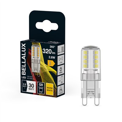BELLALUX LED CLAIR CAPSU G9 2.6W CHAUD (Vendu par 6)