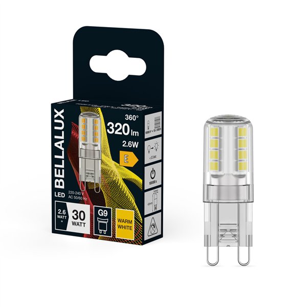 BELLALUX LED CLAIR CAPSU G9 2.6W CHAUD (Vendu par 6)