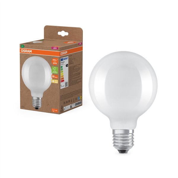OSRAM - Ampoule LED Opaque Globe E27 3.8W 806 lm Blanc Chaud