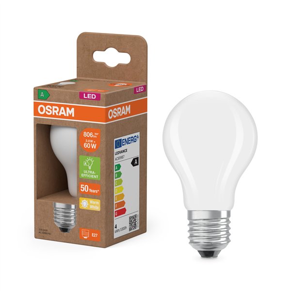 OSRAM - Ampoule LED Opaque Classic E27 3.8W 806 lm Blanc Chaud
