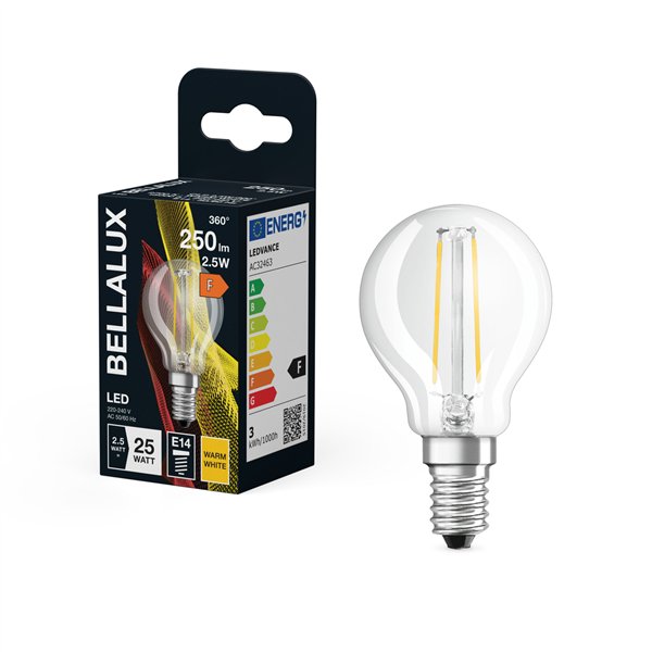BELLALUX LED CLAIR SPHERE E14 3W CHAUD (Vendu par 6)