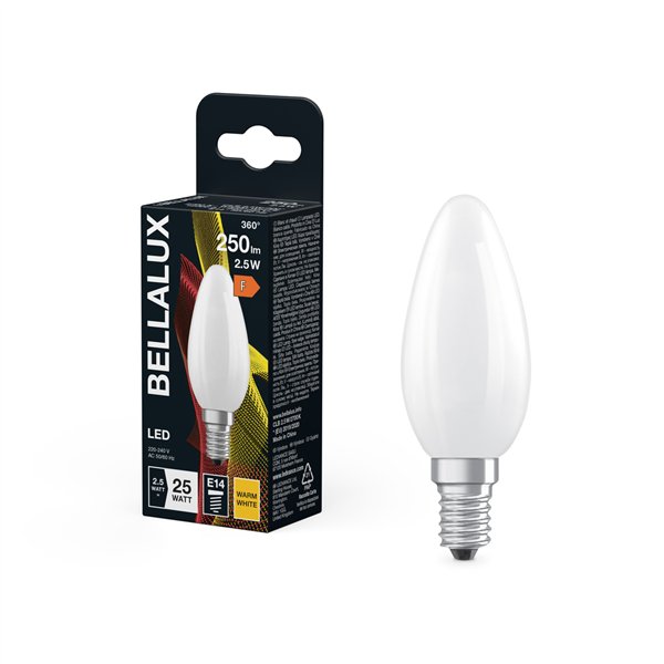 BELLALUX LED DEPOLI FLA E14 2.5W CHAUD (Vendu par 6)