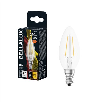 BELLALUX LED CLAIR FLAM E14 2.5W CHAUD (Vendu par 6)