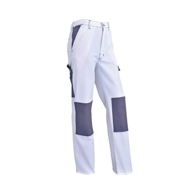 VEPRO - Pantalon Confort Blanc-Gris Avec Genouillères