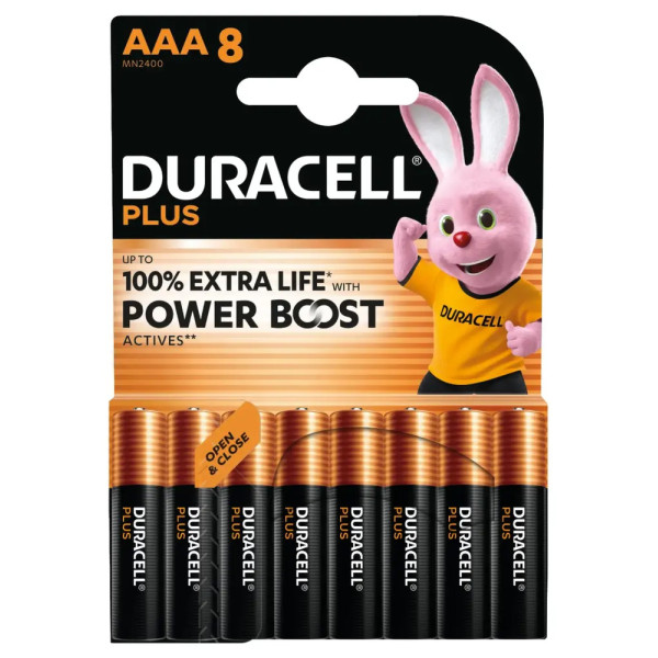 DURACELL - Piles Alcalines Plus Power Boost AAA/LR03 1.5V