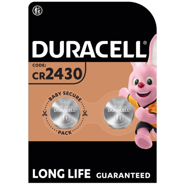 DURACELL - Piles Boutons au Lithium CR 2430 3V Lot de 2