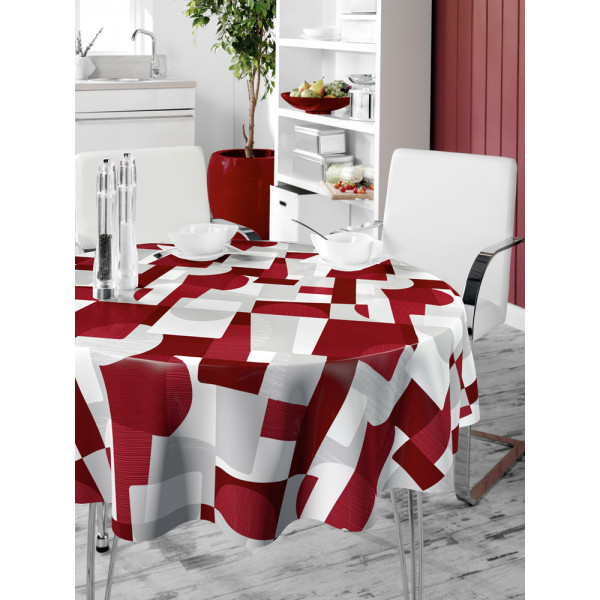 ACCESS DECO - Nappe Ronde Polyester Ø160 cm Nuance Rouge sur Cintre