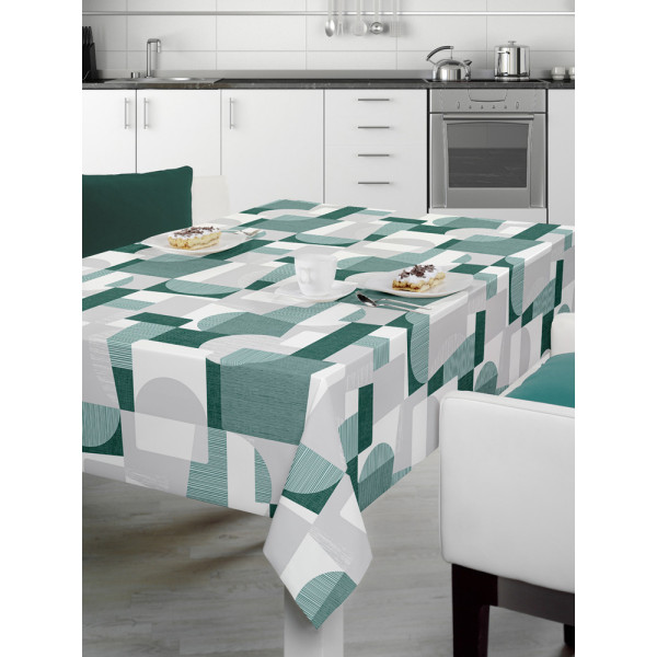 ACCESS DECO - Nappe Polyester 140 x 240 cm Nuance Vert sur Cintre