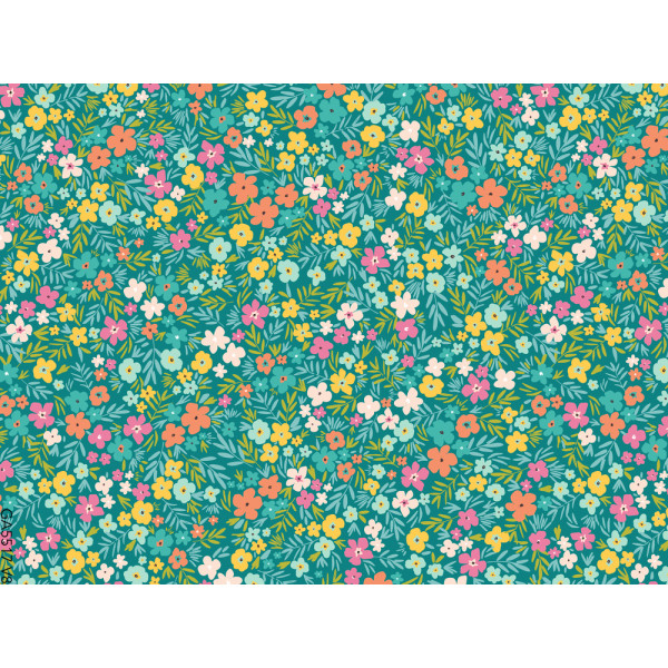 ACCESS DECO - Toile Cirée Déco Liberty Vert 140 cm x 20 m