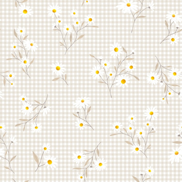 ACCESS DECO - Toile Cirée Déco Marguerites 140 cm x 20 m