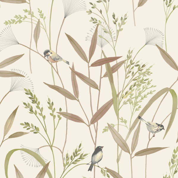 GRANDECO - A83502 Vinyle sur Intissé Azuria Vert Taupe