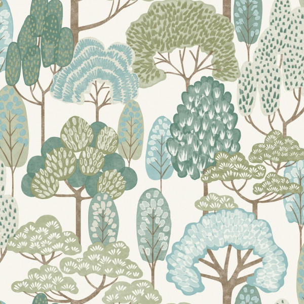 DECOR DESIGN - LD2109 Vinyle sur Intissé Happy Trees Vert