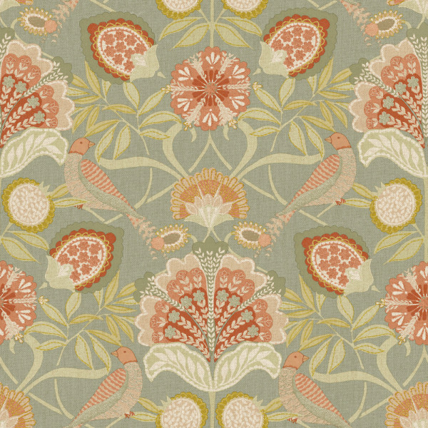 DECOR DESIGN - A84702 Vinyle sur Intissé Persian Garden Vert Terracotta