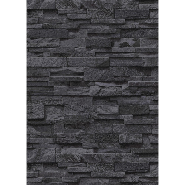 DECOR DESIGN - 02363-40 Vinyle sur Intissé Grainé Brique Anthracite