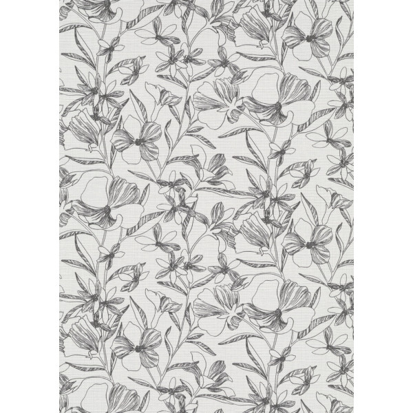 DECOR DESIGN - 10519-15 Vinyle sur Intissé Grainé Brise Blanc Noir