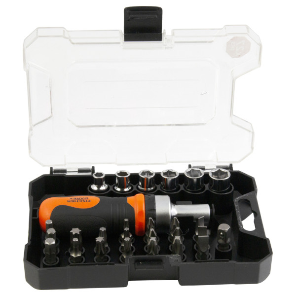 FISCHER DAREX - Coffret de Vissage 26 Pièces avec Cliquet Réversible