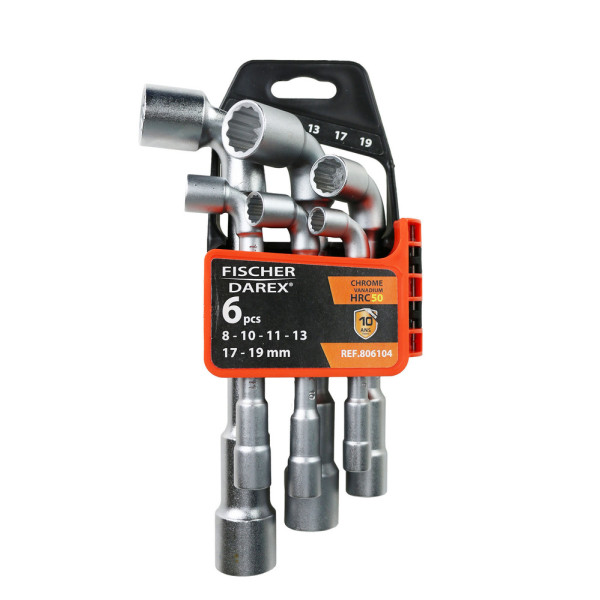 FISCHER DAREX - Jeu de 6 Clés à Pipe Débouchées 8 à 19 mm