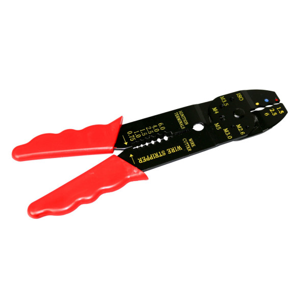 FISCHER DAREX - Pince à Sertir les Cosses 200 mm avec Coupe Fil et Dénudeur