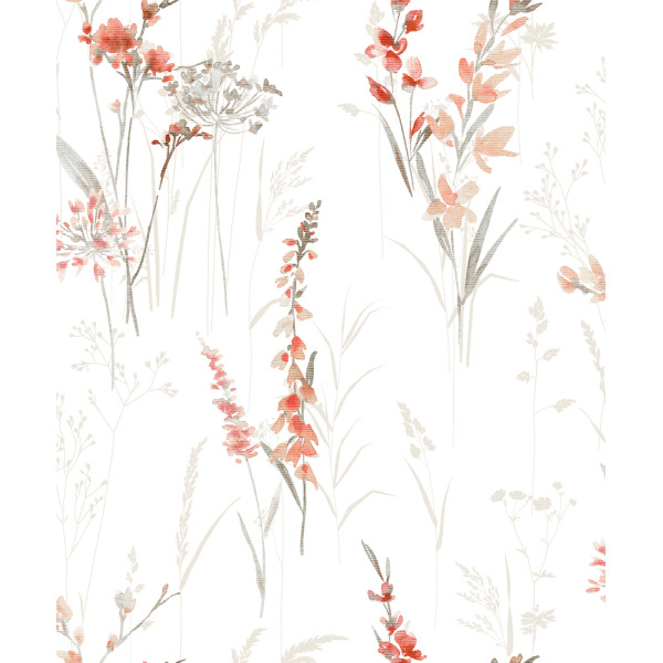 DECORAMA - 88922 - Intissé Fleurs Rouges Beiges