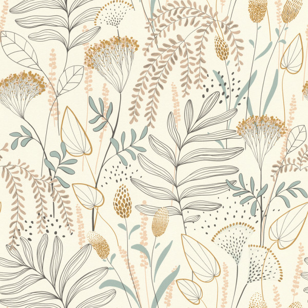 DECORAMA - 583007 - Vinyle Motif Angélique Blanc Bleu Ocre
