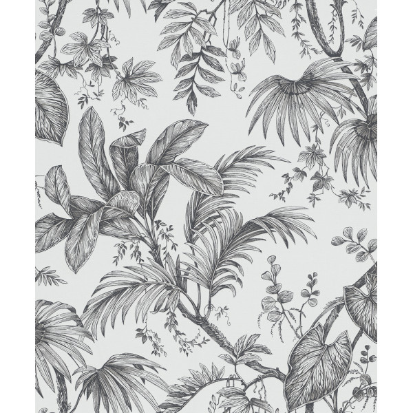 DECORAMA - 82337 - Intissé Feuillage Tropical Noir