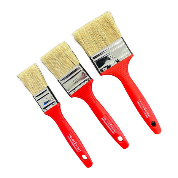 COLOR PLUS - Set de 3 Pinceaux Plats Spécial Murs de 30 à 70 mm