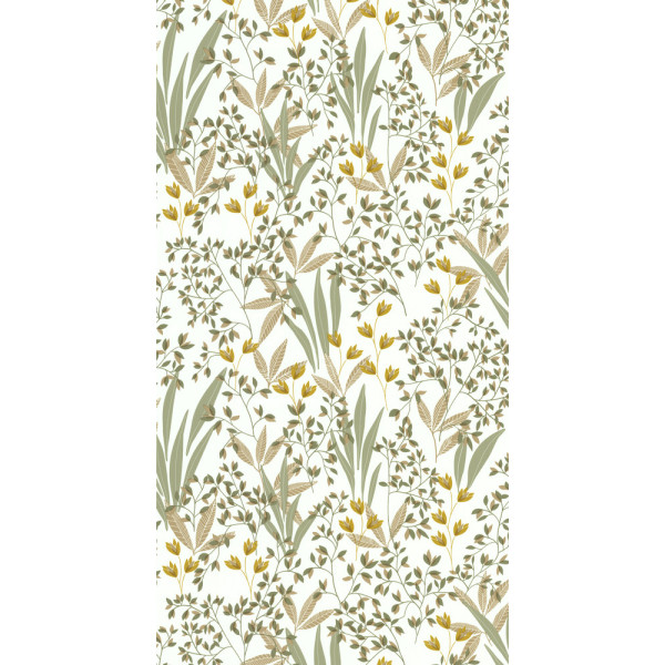 DECORAMA - 51246902 - Vinyle sur Intissé Floris Vert Moutarde