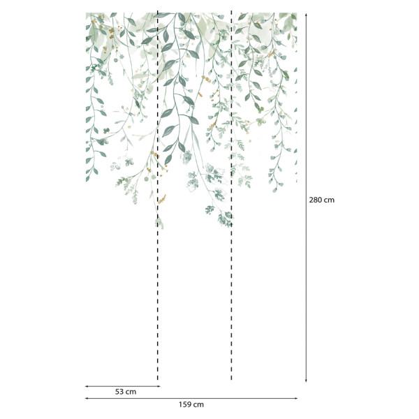 DECORAMA - 8104 - Papier Peint Panoramique Harmonie 3 Lés Vert