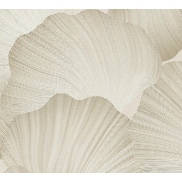 DECORAMA - 792334 - Vinyle sur Intissé Fleur Éventail Beige