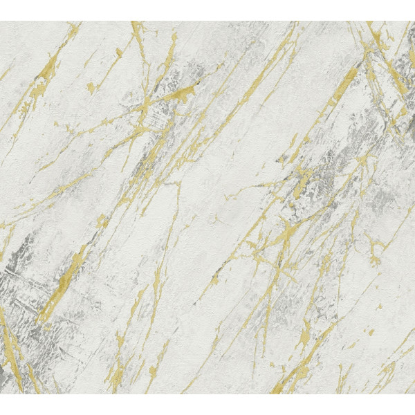 DECORAMA - 388173 - Vinyle sur Intissé Matière Arts Gris Clair Or