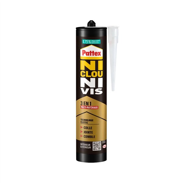 PATTEX - Mastic-Colle Ni Clou Ni Vis 3en1 389 g