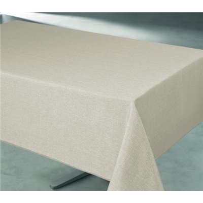 ACCESS DECO - Nappe Polyester 140x240cm Tissage Lin Beige sur Cintre