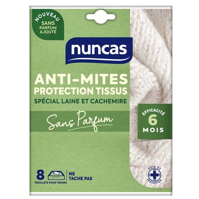 NUNCAS - Anti-Mites Tiroirs Protection Tissus 8 Feuillets