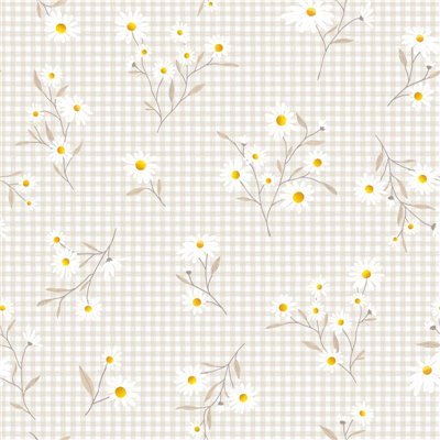 ACCESS DECO - Toile Cirée Déco Marguerites 140 cm x 20 m