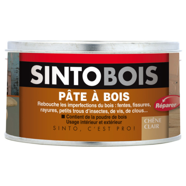 SINTO - Sintobois Pâte à Bois Rebouche Imperfections Boite 250g Naturel