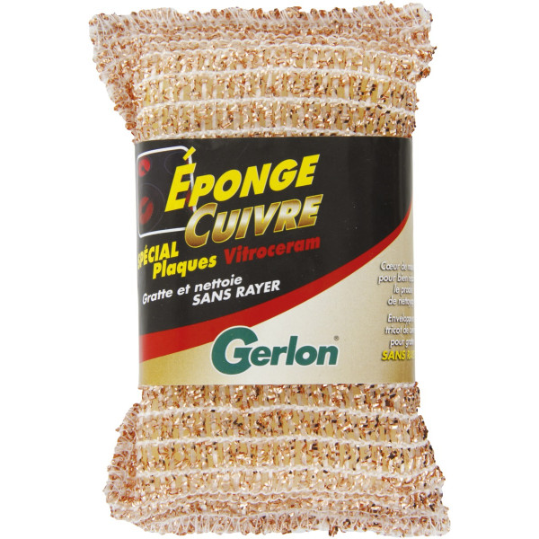 GERLON - Éponge Cuivre Spécial Plaques Vitrocéramiques