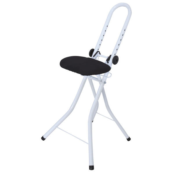 M S V - Tabouret de Repassage Ajustable Noir&Blanc