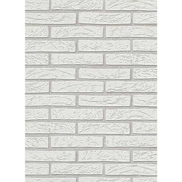DECORAMA - 3612 - Papier Peint Vinyle Expansé Sur Intissé Brique Blanche