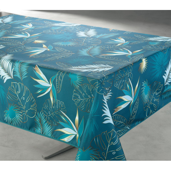 ACCESS DECO - Toile Cirée Déco Vahina Paon 140cmx20m Bleue