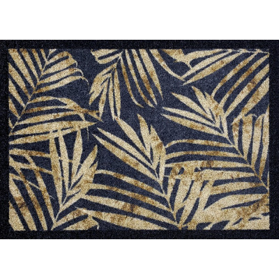 Tapis Création Gold Leaves Anthracite Beige 50x70cm