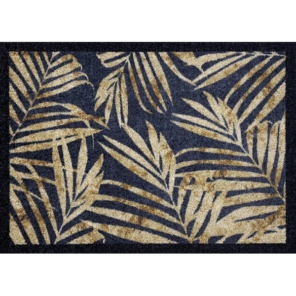 VICA - Tapis Création Gold Leaves Anthracite Beige 50x70cm