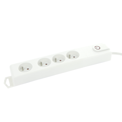 Multiprise 4X avec Interrupteur 1,5m Blanc