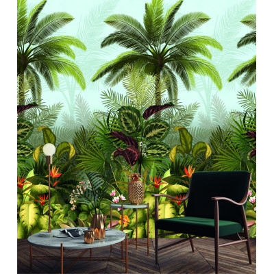 JF6001 Panoramique Branca Jungle Vert 3 lès 159x280cm