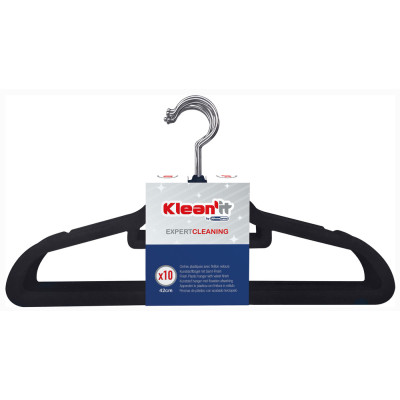 Cintres Velours Noirs Dolce 42cm Lot de 10