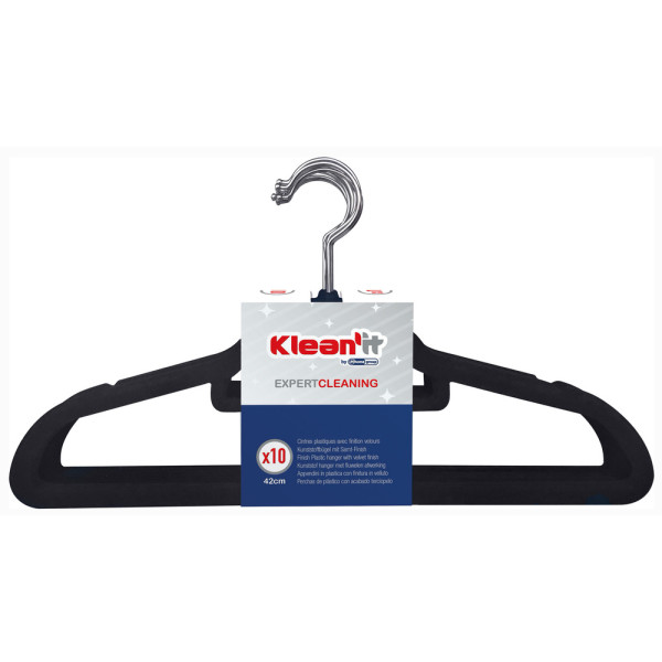 MONDEX - Cintres Velours Noirs Dolce 42cm Lot de 10