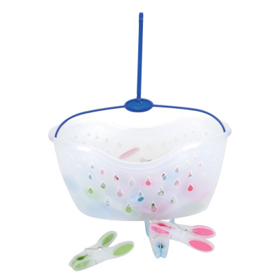 Panier + 24 Pinces à Linge Bi-Matière