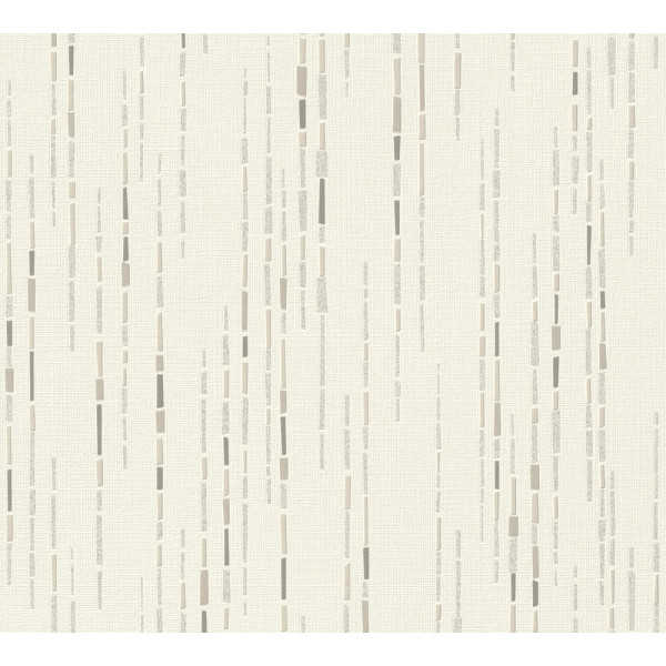 DECORAMA - 3622 - Papier Peint Vinyle Expansé sur Intissé Motif Rideau De Perle Blanc Gris